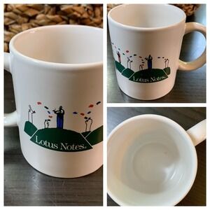 Vintage Lotus Notes IBM Coffee Mug Ceramic Promo Logo Cup 90s HCL Retro Software